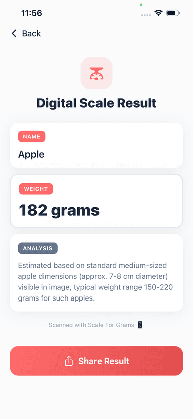 Digital Scale Result